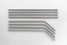 Load image into Gallery viewer, Stainless steel straws, set of 8, silver