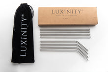 Load image into Gallery viewer, Stainless steel straws, set of 8, silver